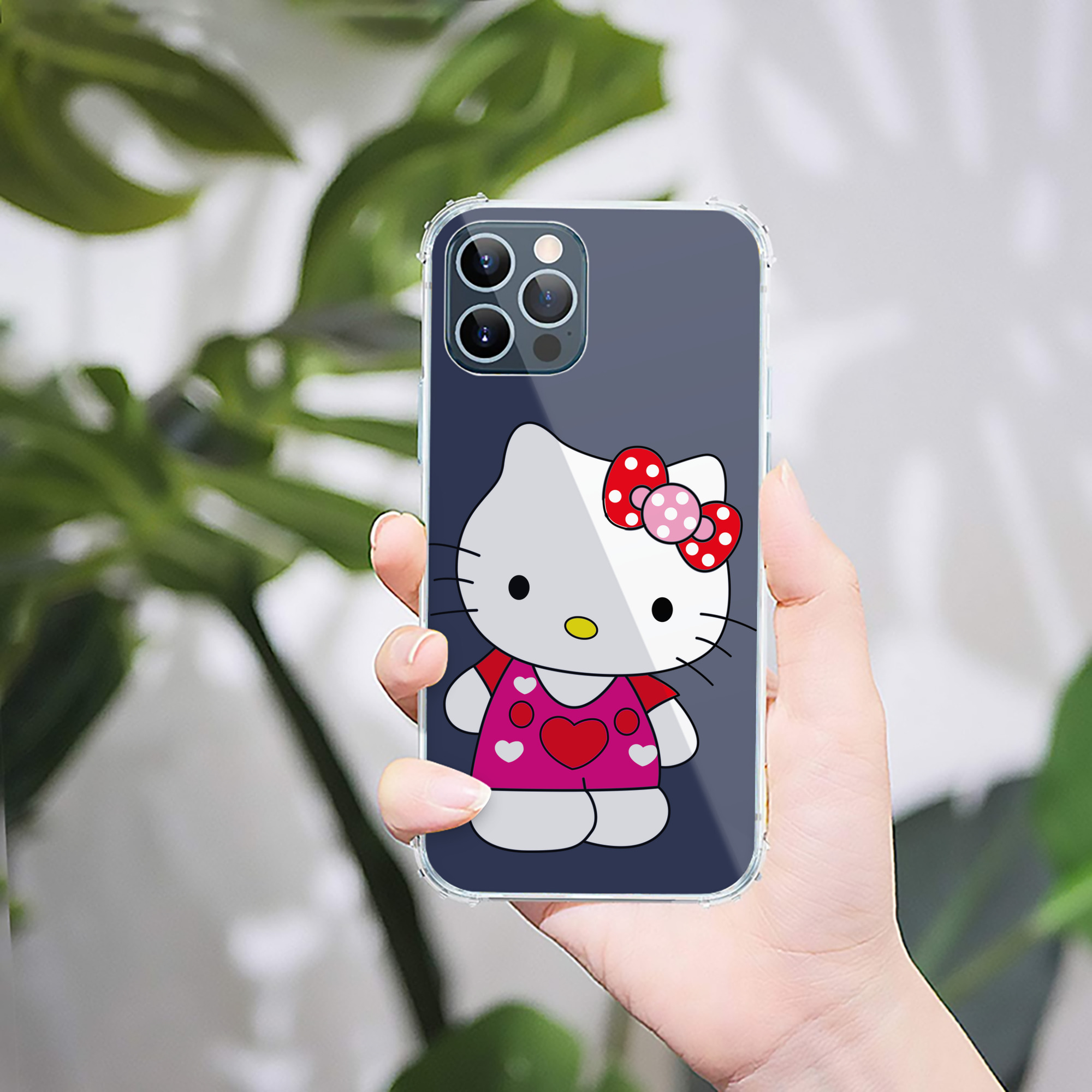 （画像用） Hello Kitty ハローキティ 【iPhone 12シリーズ対応】透明スマホケース（クリアソフトケース）
